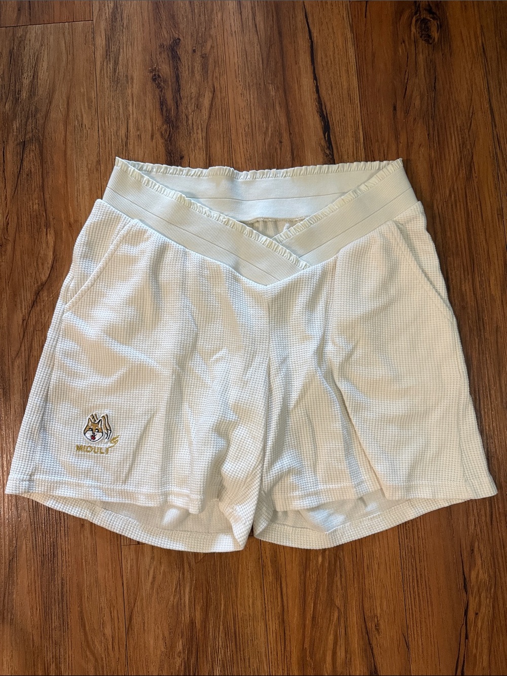 Miduli- Japanese brand-Off White Women's Waffle Knit Shorts